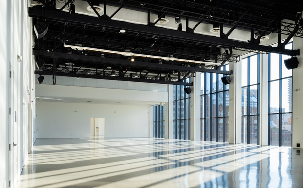 Interior of Spring NY casting studio in Tribeca, NYC, featuring open floor layout, high ceilings, and natural light—ideal for creative productions, castings, and photo shoots.