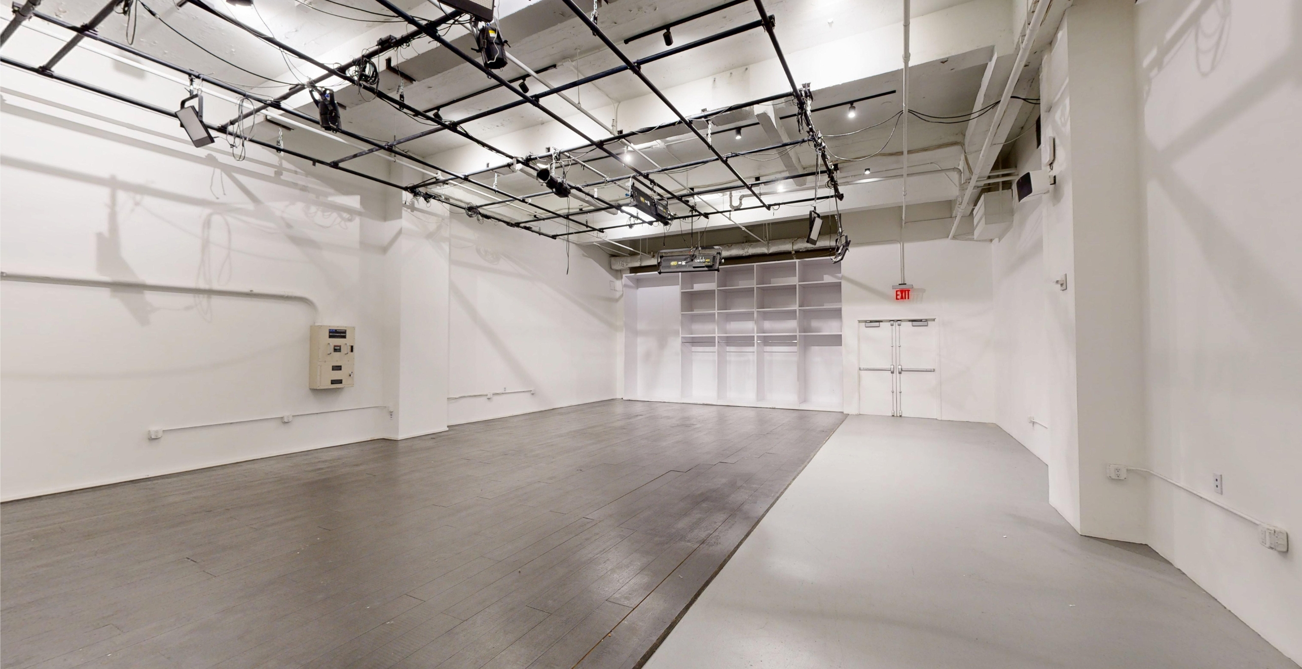 Minimalist interior of Studio X designed for easy video production workflow.