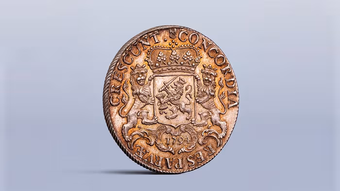 Zilveren rijder uit 1794 met natuurlijke patina