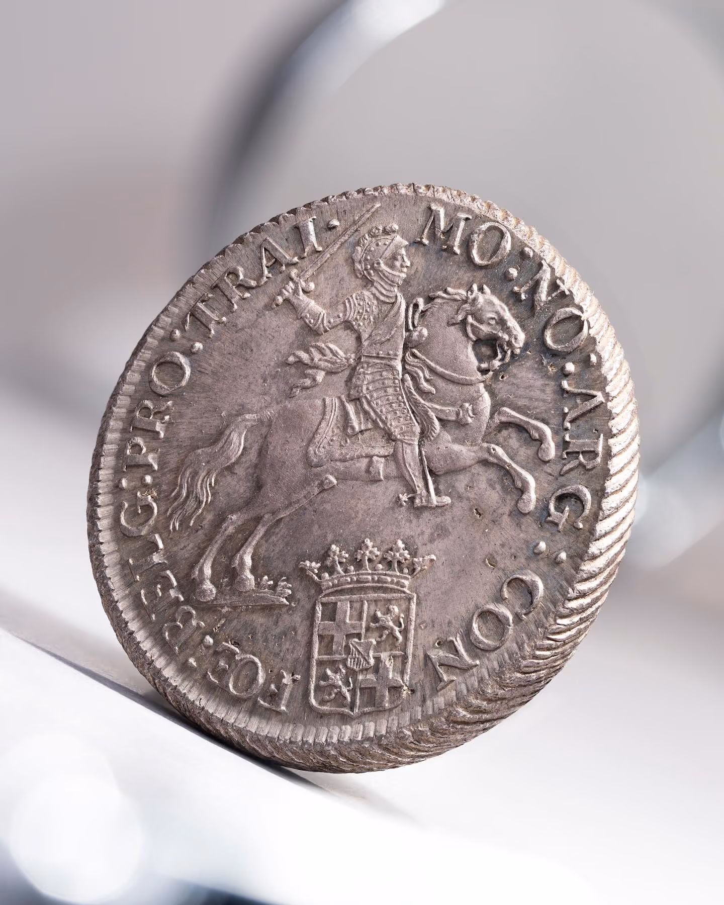 Piedfort ducaton with the Silver Rider, grade MS65