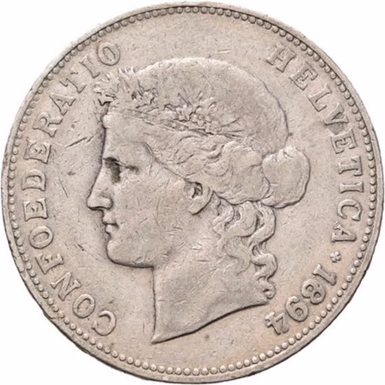 5 Francs 1894, kavel 1063 uit E - Veiling 7 van Schulman