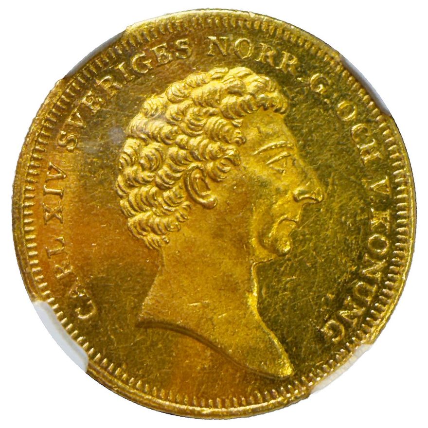 4 Ducats Carl XIV Johan 1843, lot 2486 from Schulman Auction 394