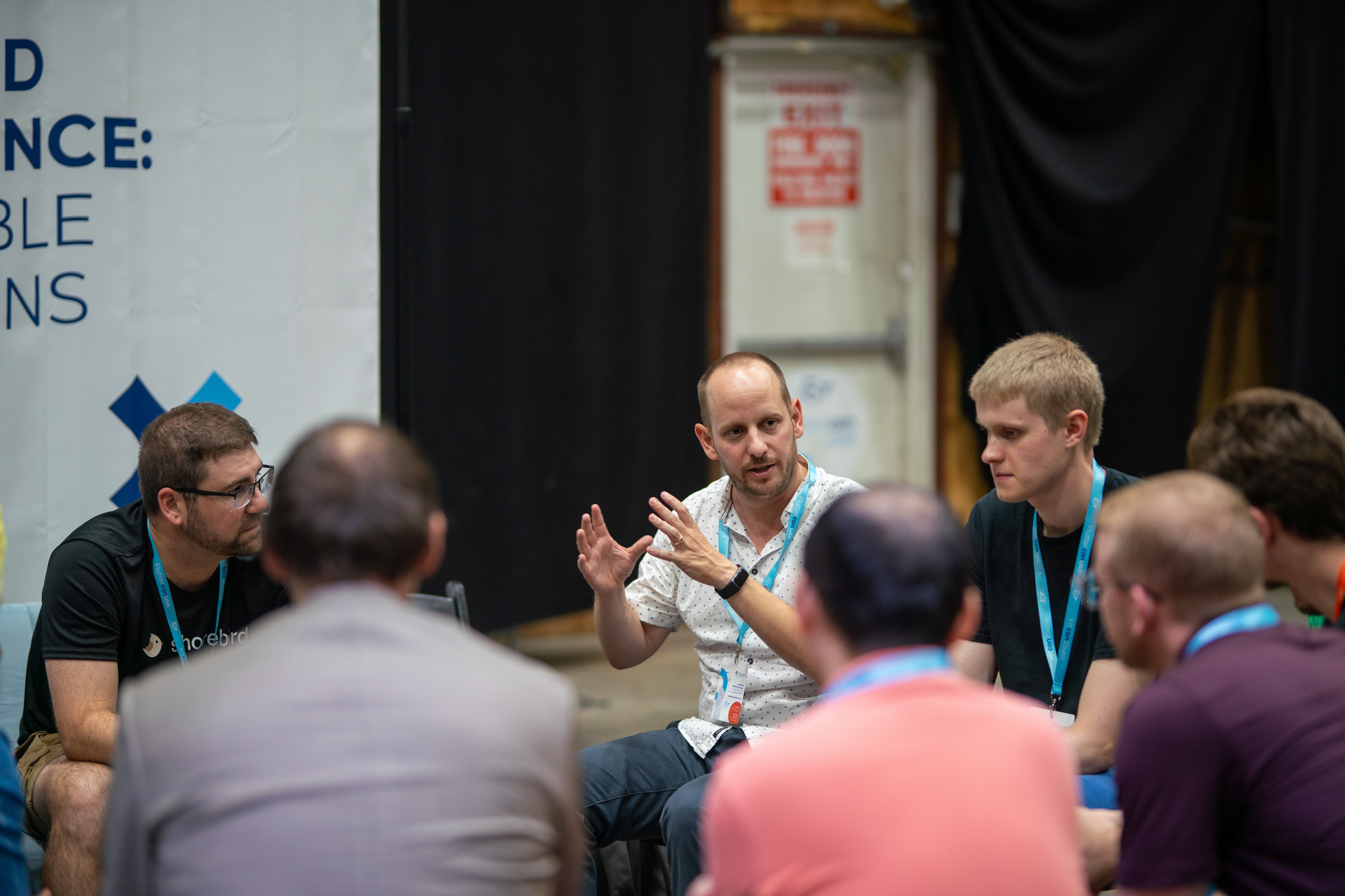 A roundtable discussion at Fluttercon USA