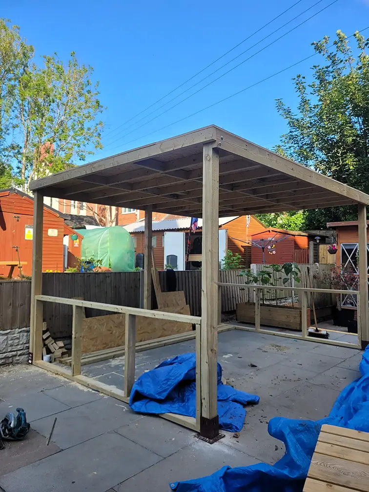 Pergola build a little further progressed