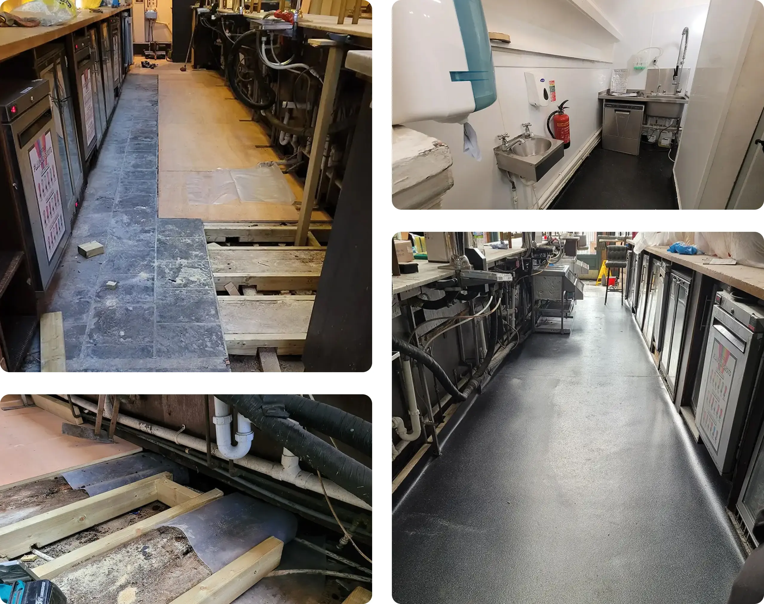 Project gallery image of various stages of work and completion. Click to open the image gallery of this project