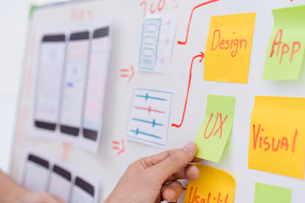 Planning sur un tableau pour la refonte d'un site internet