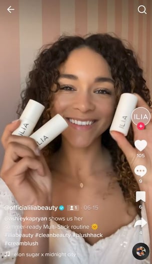 ilia beauty tiktok example