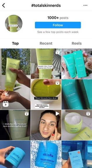 Skinfix hashtag example