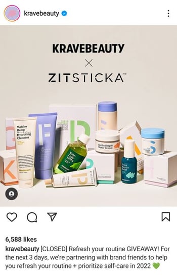 Krave Zitsticka Instagram Giveaway Example