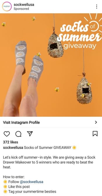 Sockwell Instagram Giveaway Example