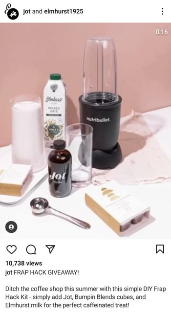 Jot Instagram Giveaway Example