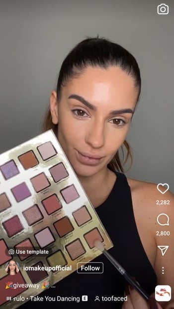 Too Faced Instagram Giveaway Example