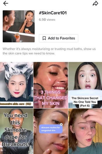 #skincare101 tiktok hashtag