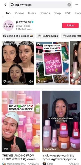 brand hashtag search example