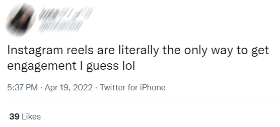 instagram reels engagement tweet