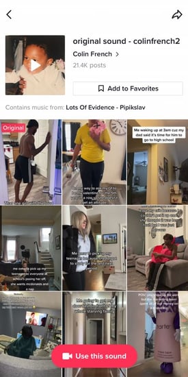 tiktok contains music sound example