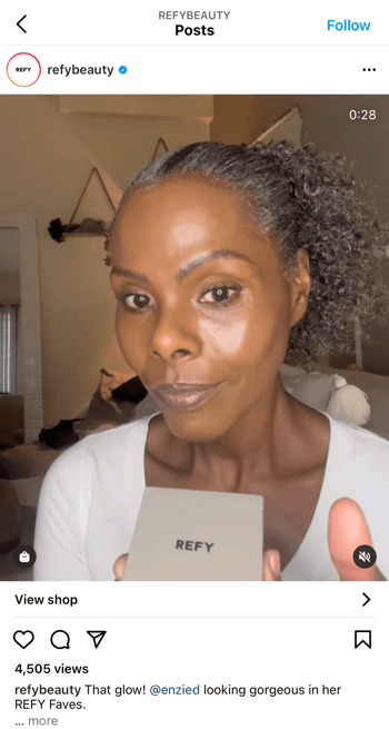 Refy Beauty influencer marketing example