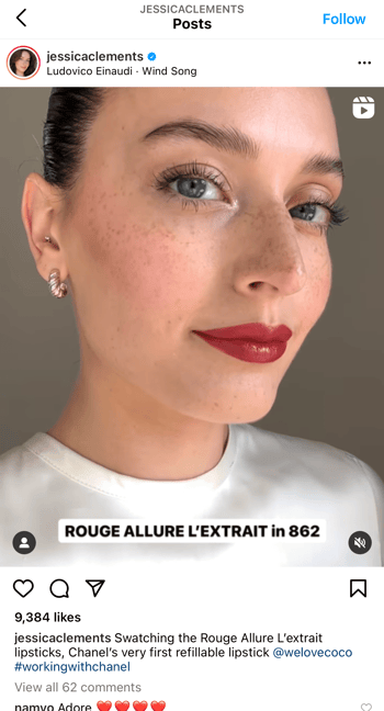 Chanel beauty influencer on instagram