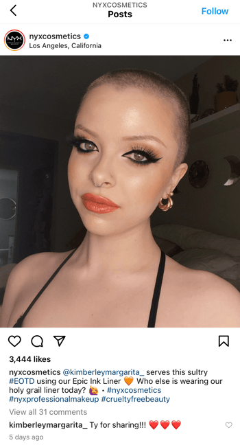 NYX user-generated content