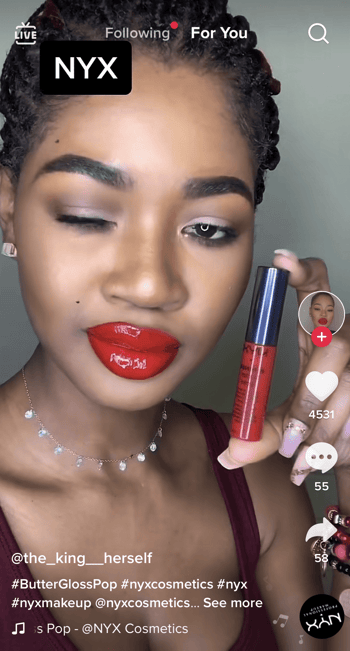 #butterglosspop - NYX influencer campaign