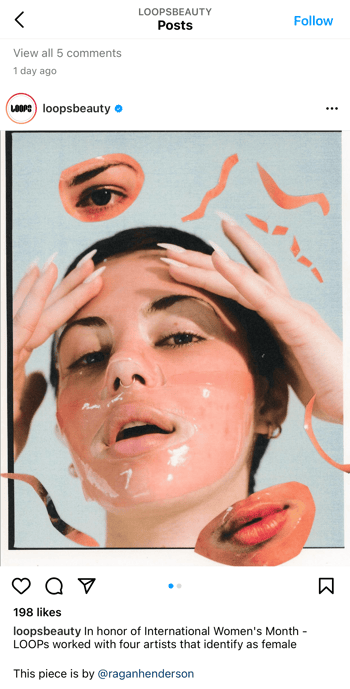 Loops Beauty influencer on instagram