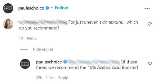 paulas choice response