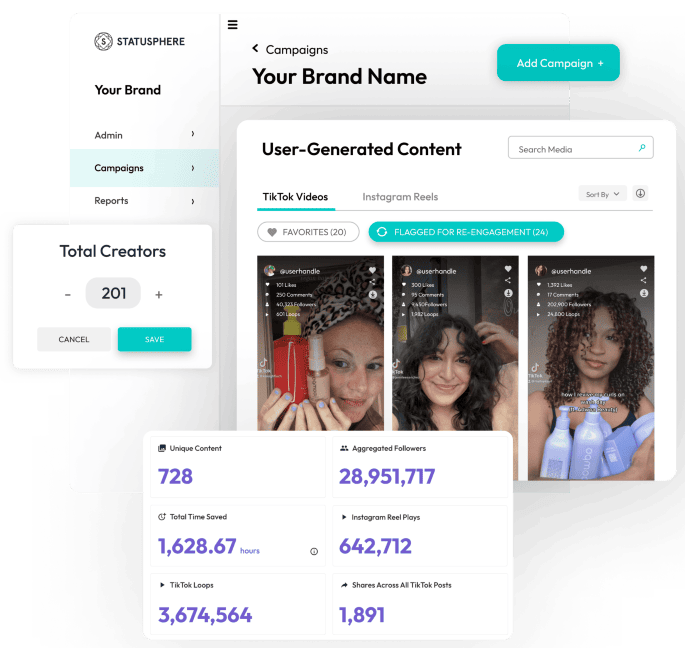 Statusphere influencer community management platform dashboard