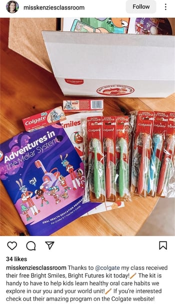 Colgate product sample box example