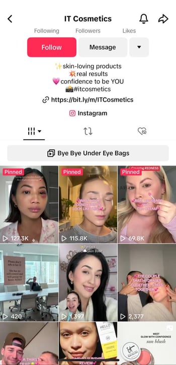 Brand's TikTok with UGC