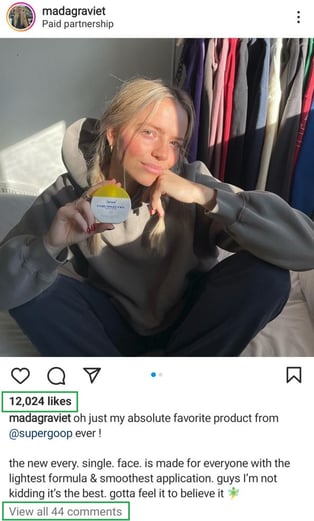 supergoop influencer example