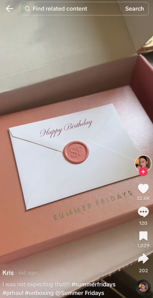 influencer unboxing example