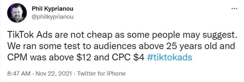 tiktok ad spend tweet