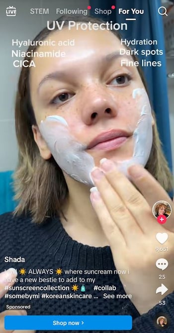 TikTok spark ad example