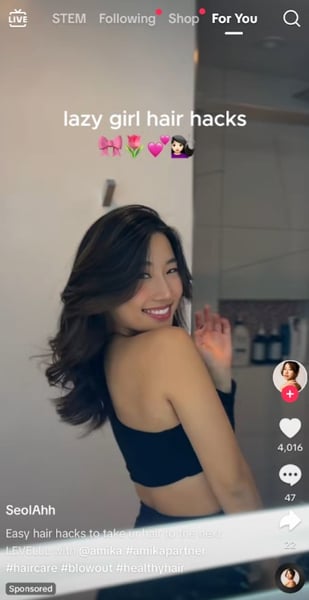 amika tiktok spark ad example