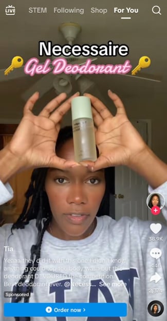 necessaire tiktok spark ad example