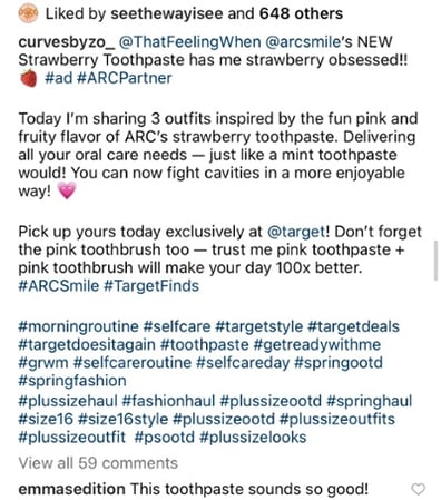 branded content ad caption example