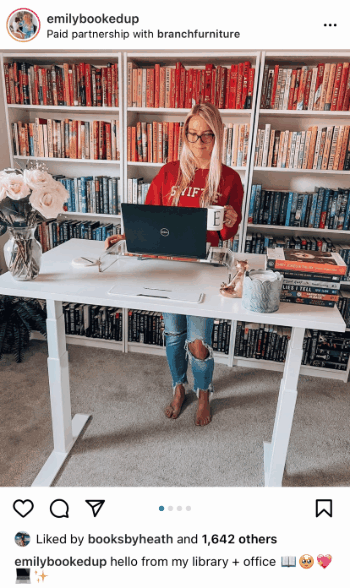 branch furniture branded content ad on instagram