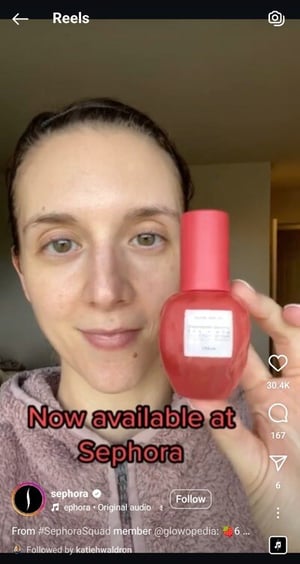 sephora instagram reels example