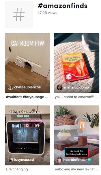 Amazon finds hashtag