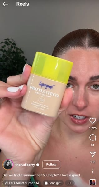 Supergoop product seeding example 1