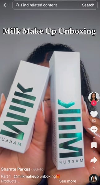 milk makeup product seeding example 1