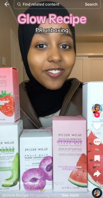 glow recipe product seeding example