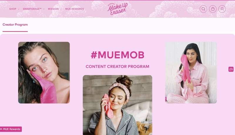 content creator program website page example