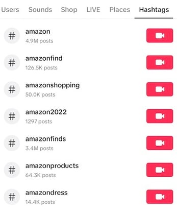 amazon product hashtags