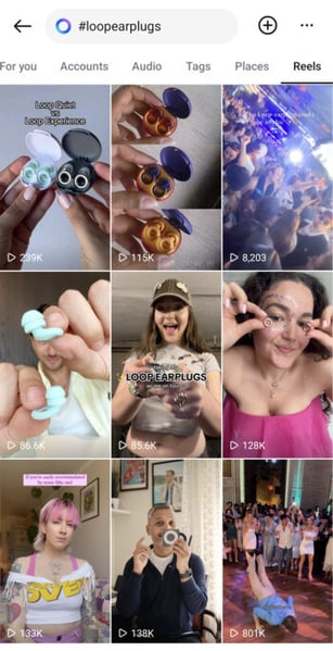 examples of posts on a branded hashtag