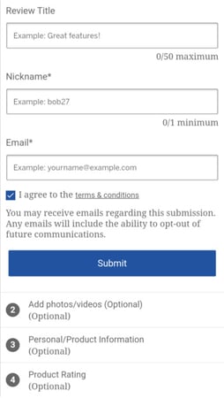 ugc submission form example on keds' website