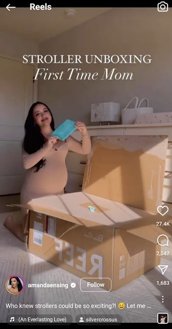 make product seeding example on Instagram Reels