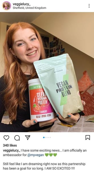 myvegan influencer seeding example