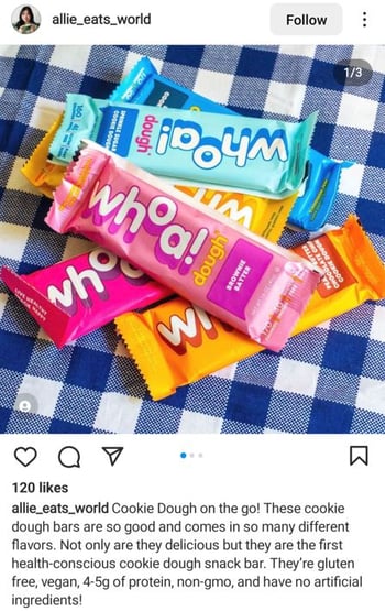 whoa dough influencer seeding example 1