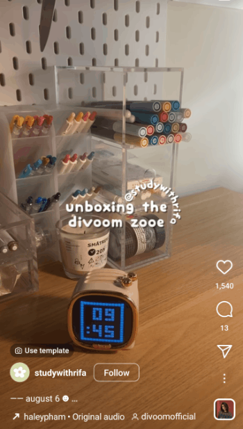 divoom reel example on instagram